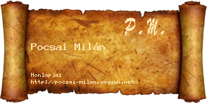 Pocsai Milán névjegykártya