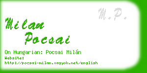 milan pocsai business card